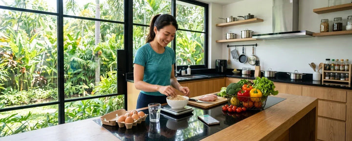 seorang perempuan yang menjaga pola makan agar berat badannya tetap ideal
