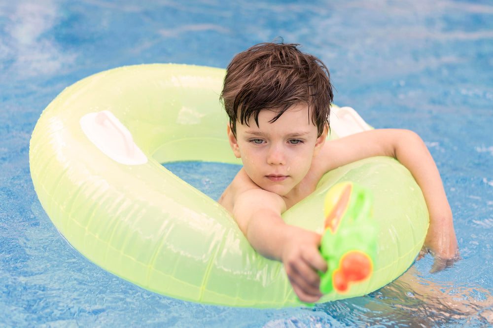 What are the recommended swimming equipment for children?