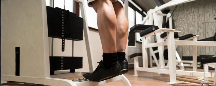 seseorang sedang melakukan calf raise sebagai salah satu teknik efektif dalam cara melatih otot betis
