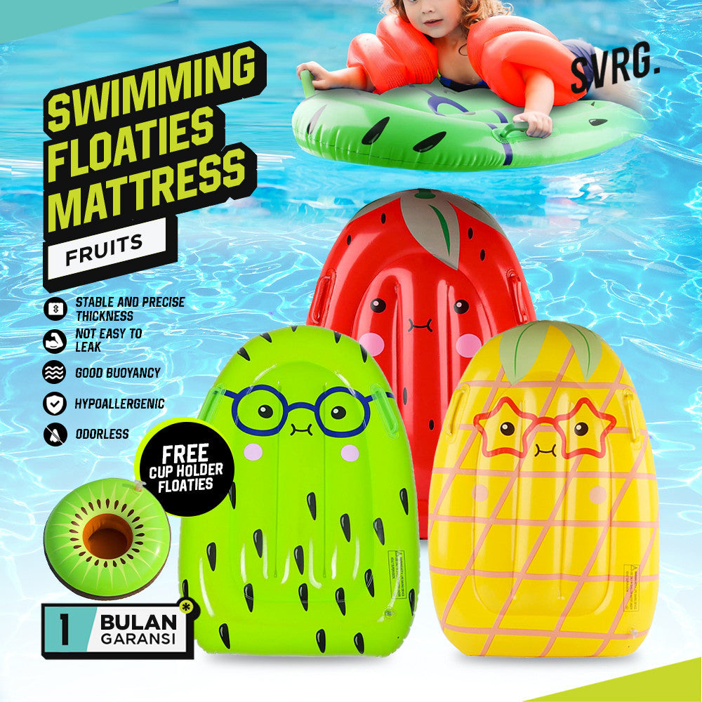 Swimming Floaties Fruits Mattress For Kids (FREE CUP HOLDER)