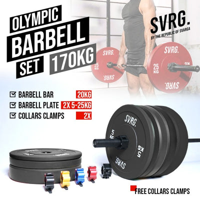 Olympic Barbell Set – Bar - Dumbbell - Bumper Plates