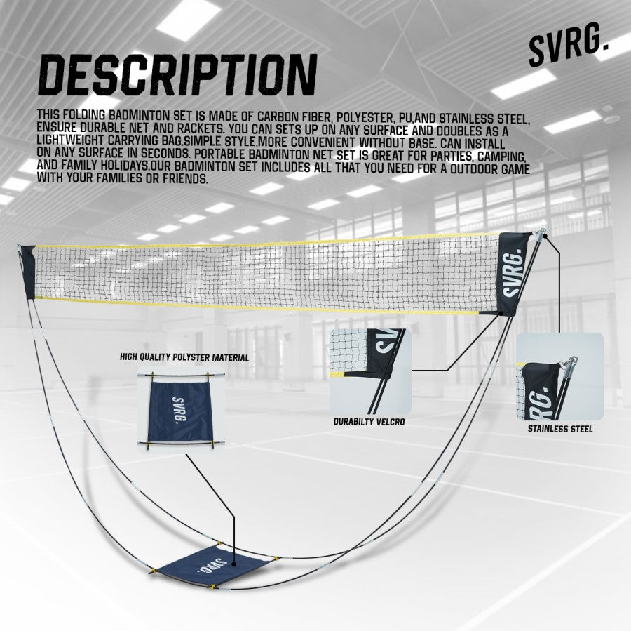 SVRG Badminton Net - Jaring Bulutangkis Portable – Net Bulutangkis