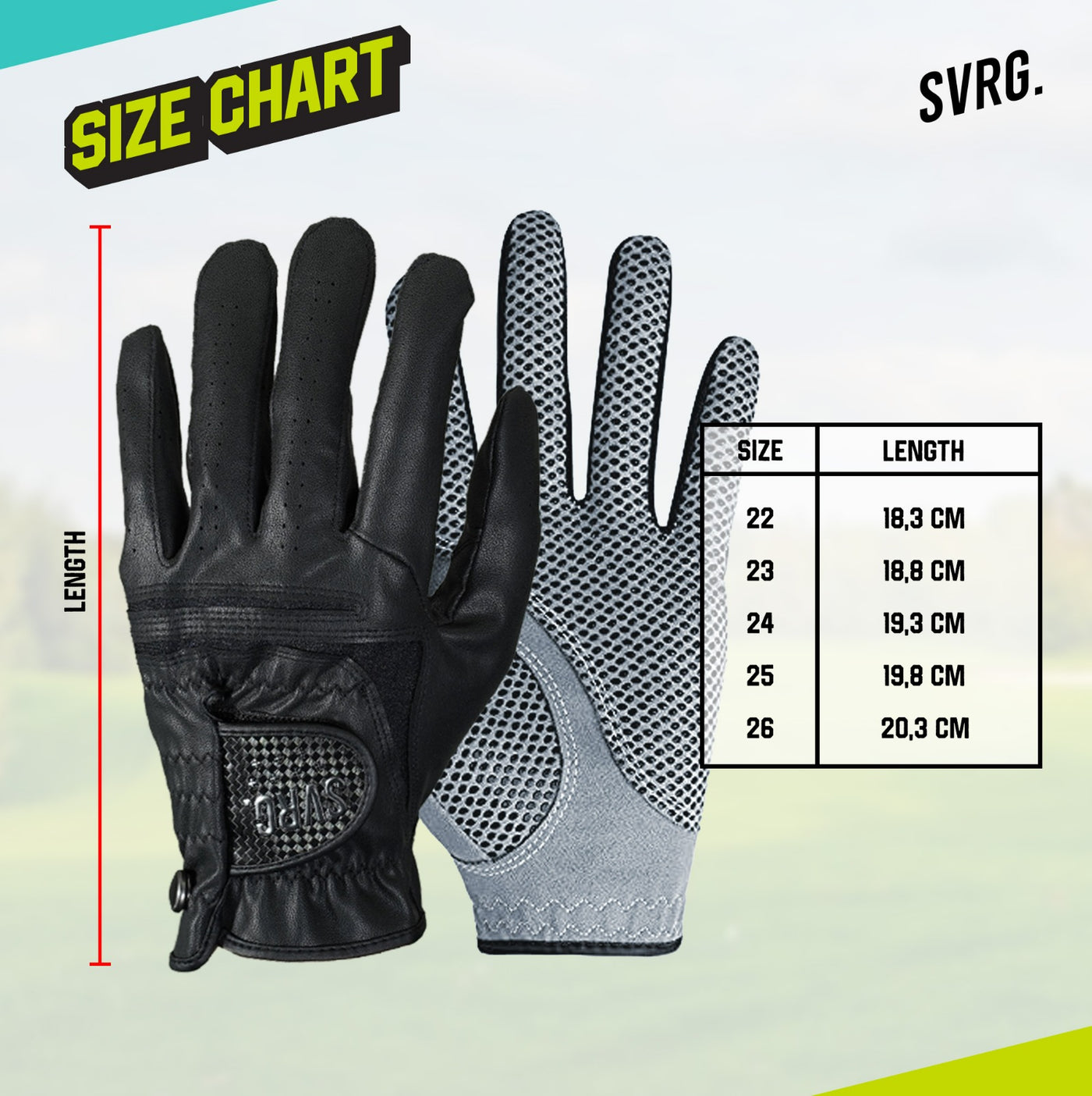 SVRG. Golf Gloves Premium Left Hand Golf Gloves Anti Slip Fabric and Synthetic Leather Material