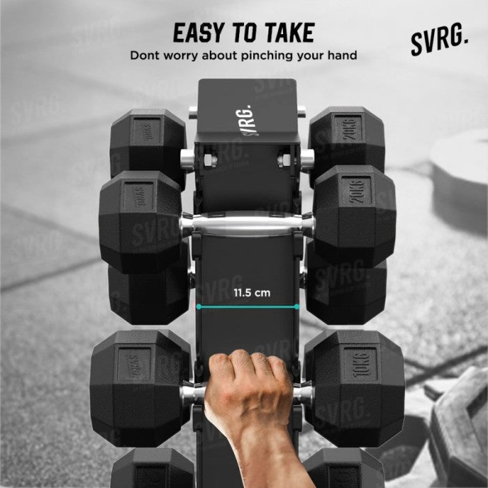 Paket Hexagonal Dumbbell Turquoise 84kg Satu Set dan Triangle Dumbbell Rack