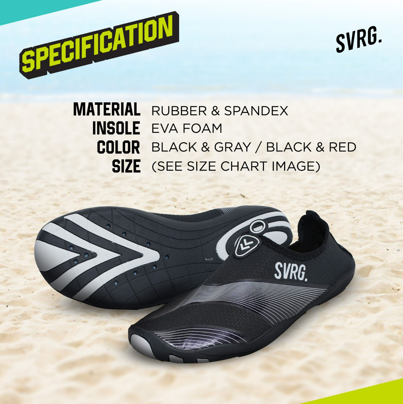 Sepatu Rvg Beach Shoes – Sepatu Pantai Ringan, Cepat Kering & Antislip – SVRG
