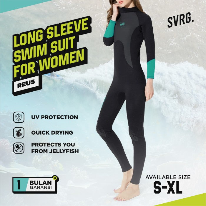 Reus Long Sleeve Diving Suit for Women - Baju Diving & Berenang Wanita