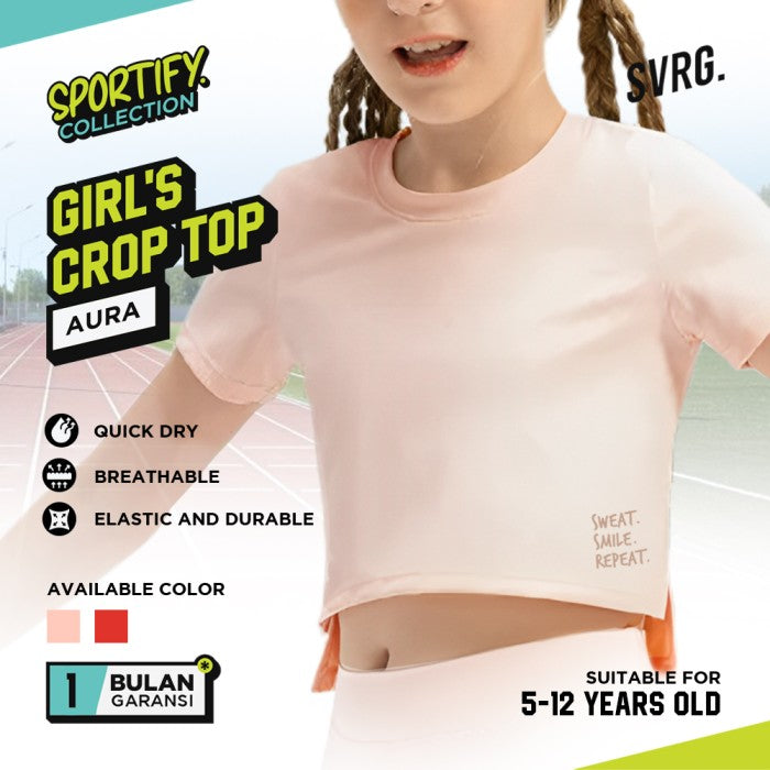Aura Crop Top for Girls - Atasan Olahraga Anak Perempuan