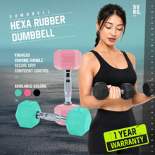 SVRG Hexagonal Dumbbell - Hexa Rubber Dumbbell - Hexa Dumbbell - Rubber Dumbbell Barbell - 1