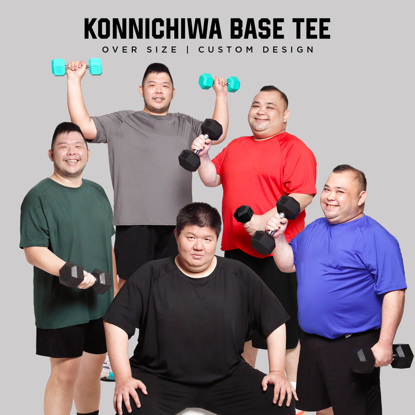 Konnichiwa Base Tee for Men & Women - Kaos Olahraga Oversize - 2