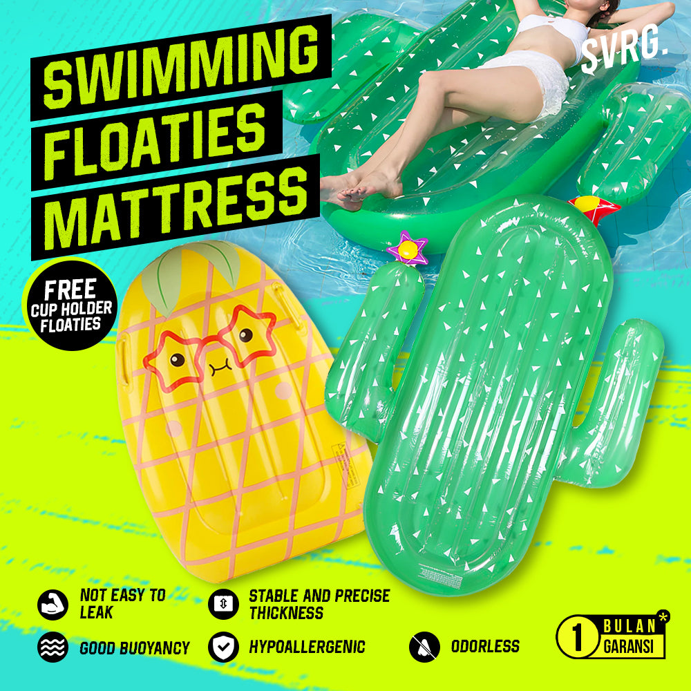 Swimming Floaties Mattress (FREE CUP HOLDER)