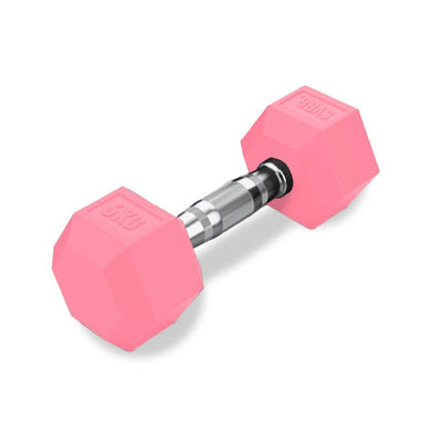 SVRG.  Hexagonal Dumbbell Pink - Rubber Dumbell Dumble Barbell