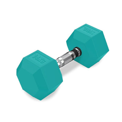 SVRG. Hexagonal Dumbbell Turquoise - Rubber Dumbbell Dumble Barbell