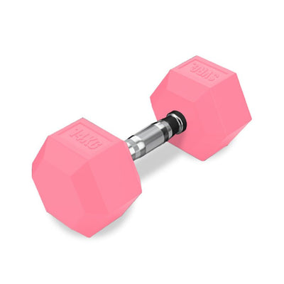 SVRG.  Hexagonal Dumbbell Pink - Rubber Dumbell Dumble Barbell