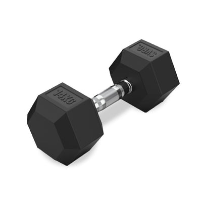 Hexa Rubber Dumbbell Black - Rubber Dumbbell Dumble Barbell