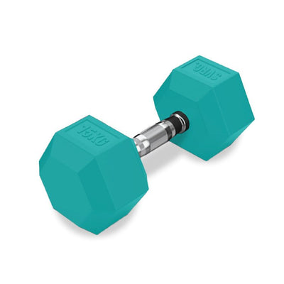 SVRG. Hexagonal Dumbbell Turquoise - Rubber Dumbbell Dumble Barbell