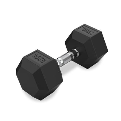 Hexa Rubber Dumbbell Black - Rubber Dumbbell Dumble Barbell