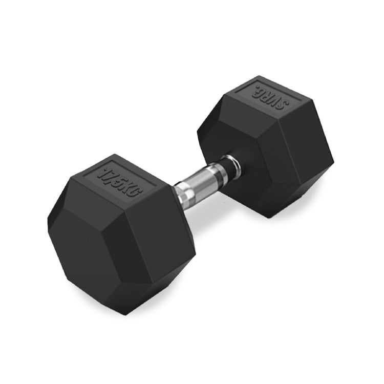 Hexa Rubber Dumbbell Black - Rubber Dumbbell Dumble Barbell