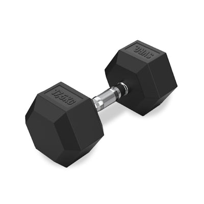Hexa Rubber Dumbbell Black - Rubber Dumbbell Dumble Barbell