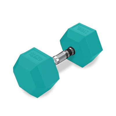 SVRG. Hexagonal Dumbbell Turquoise - Rubber Dumbbell Dumble Barbell