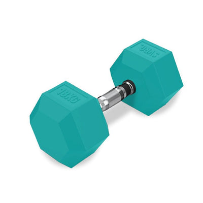 SVRG. Hexagonal Dumbbell Turquoise - Rubber Dumbbell Dumble Barbell