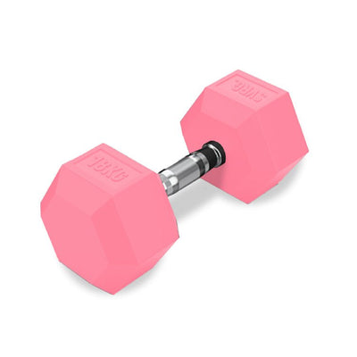 SVRG.  Hexagonal Dumbbell Pink - Rubber Dumbell Dumble Barbell
