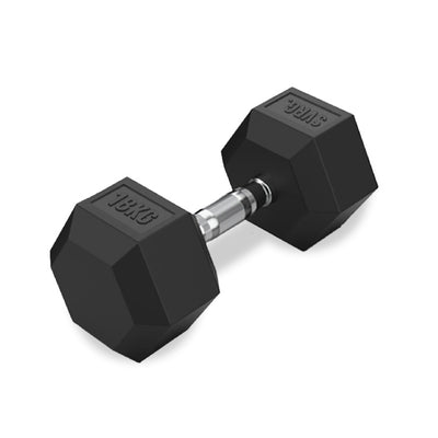 Hexa Rubber Dumbbell Black - Rubber Dumbbell Dumble Barbell