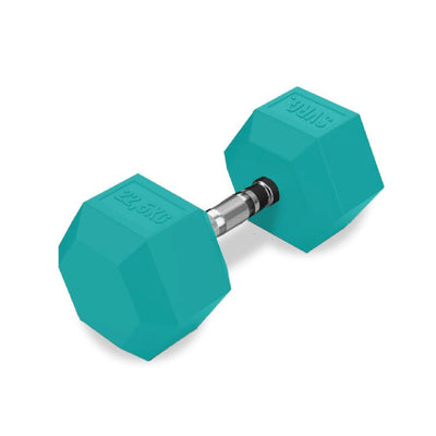 SVRG. Hexagonal Dumbbell Turquoise - Rubber Dumbbell Dumble Barbell