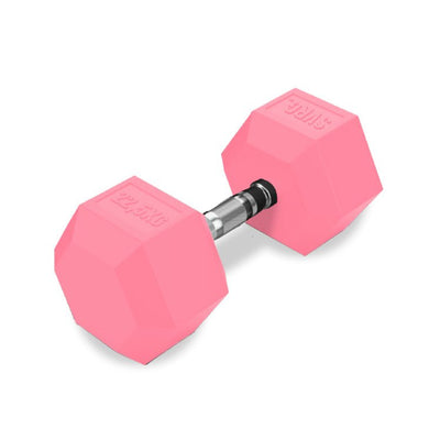 SVRG.  Hexagonal Dumbbell Pink - Rubber Dumbell Dumble Barbell