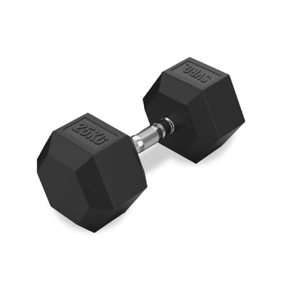 Hexa Rubber Dumbbell Black - Rubber Dumbbell Dumble Barbell