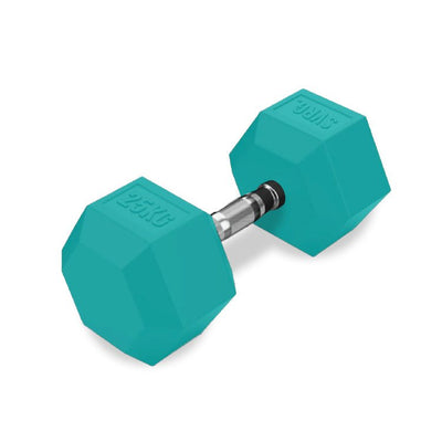 SVRG. Hexagonal Dumbbell Turquoise - Rubber Dumbbell Dumble Barbell