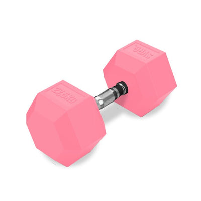 SVRG.  Hexagonal Dumbbell Pink - Rubber Dumbell Dumble Barbell