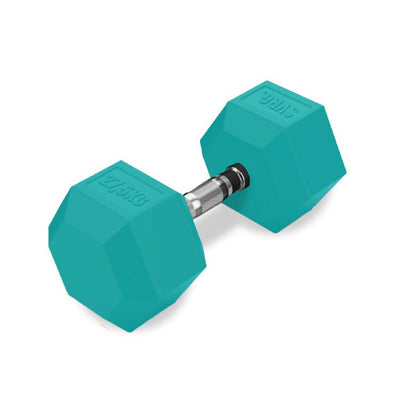 SVRG. Hexagonal Dumbbell Turquoise - Rubber Dumbbell Dumble Barbell