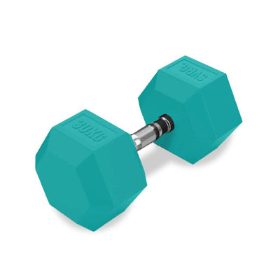 SVRG. Hexagonal Dumbbell Turquoise - Rubber Dumbbell Dumble Barbell