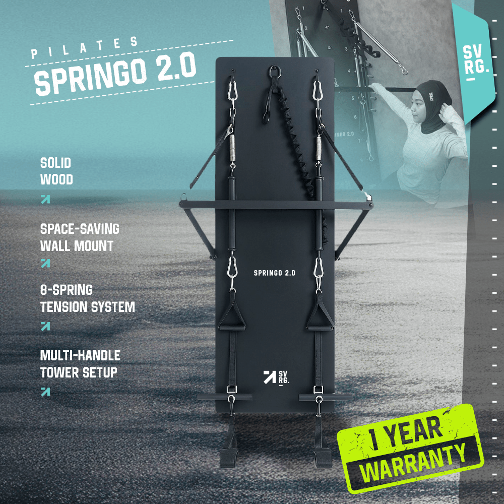 Springo Pilates Board Tower 2.0 - Pilates Board - Wall Mount Tower - SVRG - Alat Pilates - Alat Gym