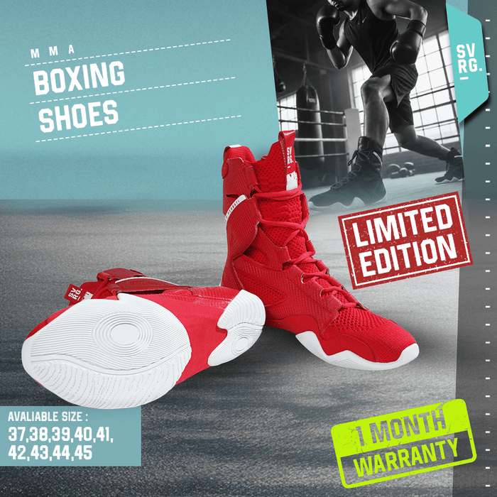 SVRG x PERBATI Limited Edition Merah Putih Boxing Shoes High Cut - Sepatu Boxing Training Ringan dengan Ankle Support