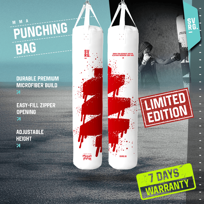 SVRG x PERBATI Merah Putih Punching Bag 180CM | Samsak Tinju MMA Premium Microfiber Limited Edition