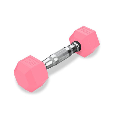 SVRG.  Hexagonal Dumbbell Pink - Rubber Dumbell Dumble Barbell