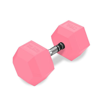 SVRG.  Hexagonal Dumbbell Pink - Rubber Dumbell Dumble Barbell