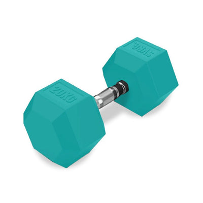 SVRG. Hexagonal Dumbbell Turquoise - Rubber Dumbbell Dumble Barbell