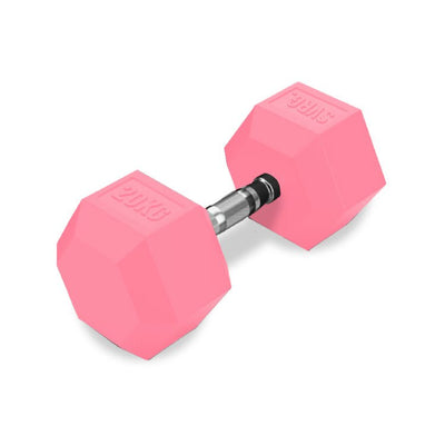 SVRG.  Hexagonal Dumbbell Pink - Rubber Dumbell Dumble Barbell