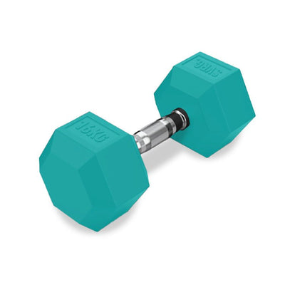 SVRG. Hexagonal Dumbbell Turquoise - Rubber Dumbbell Dumble Barbell