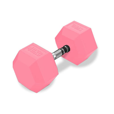 SVRG.  Hexagonal Dumbbell Pink - Rubber Dumbell Dumble Barbell