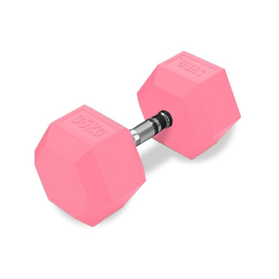 SVRG.  Hexagonal Dumbbell Pink - Rubber Dumbell Dumble Barbell