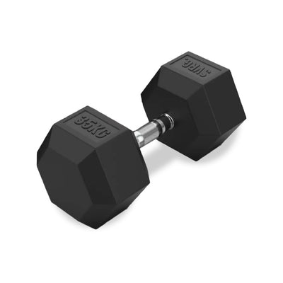 Hexa Rubber Dumbbell Black - Rubber Dumbbell Dumble Barbell