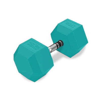 SVRG. Hexagonal Dumbbell Turquoise - Rubber Dumbbell Dumble Barbell