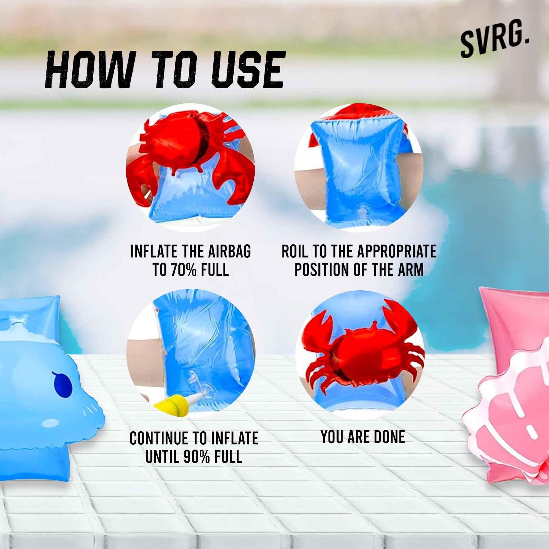 Arm Floaties – Cute and Safe Children's Hand Floats – SVRG