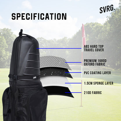 Hybrid Travel Golf Bag With Top Hard PVC