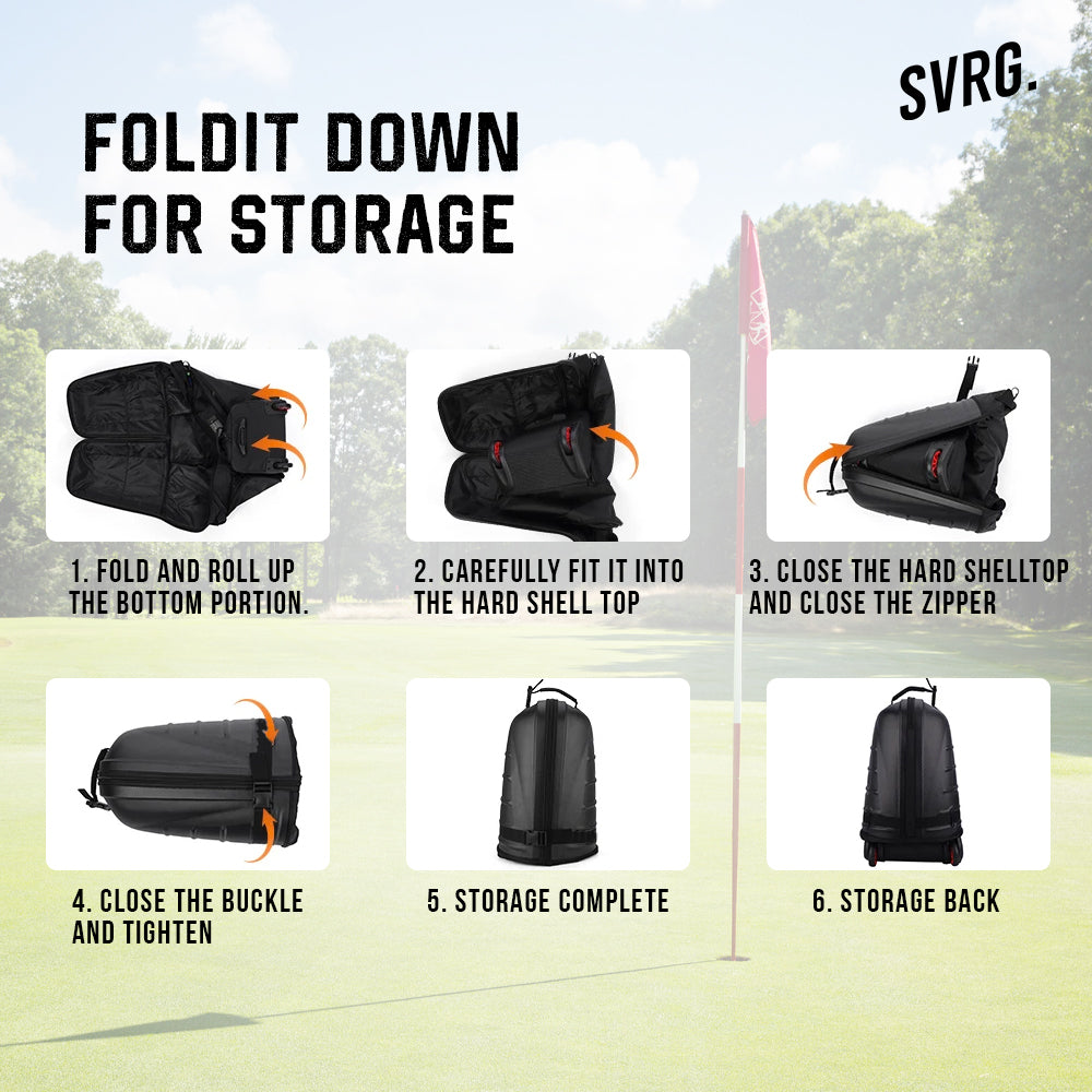 Hybrid Travel Golf Bag With Top Hard PVC