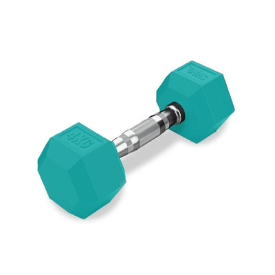 SVRG. Hexagonal Dumbbell Turquoise - Rubber Dumbbell Dumble Barbell