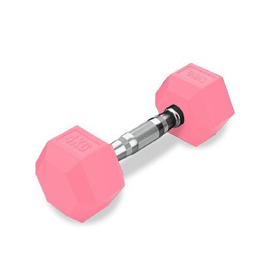SVRG.  Hexagonal Dumbbell Pink - Rubber Dumbell Dumble Barbell